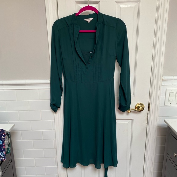 green emerald velvet dress Nanette Lepore